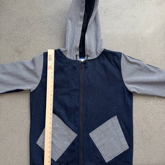 Denim + Hickory Stripe Hoodie Jacket - Picture 5 of 8